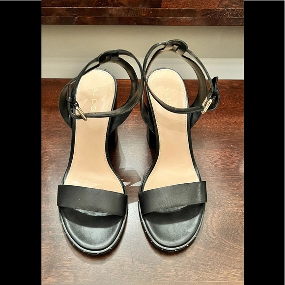 Aldo Black Block Heel Sandals - Picture 4 of 5